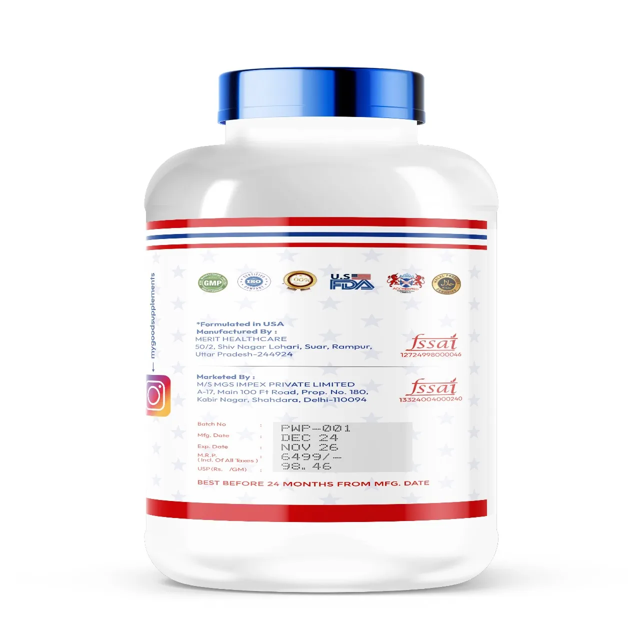 Pure Whey Protein 2kg Back