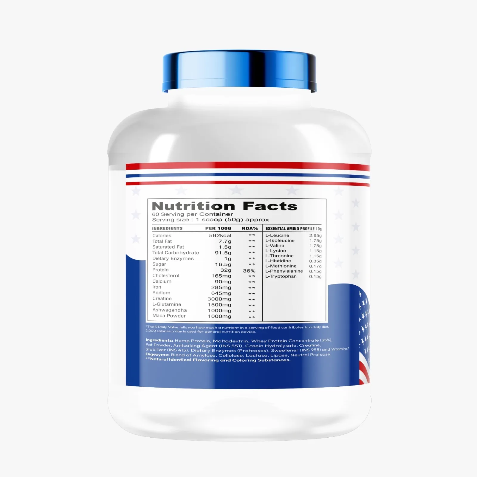 Extreme Bulk Gainer 3kg Nutritional Fact