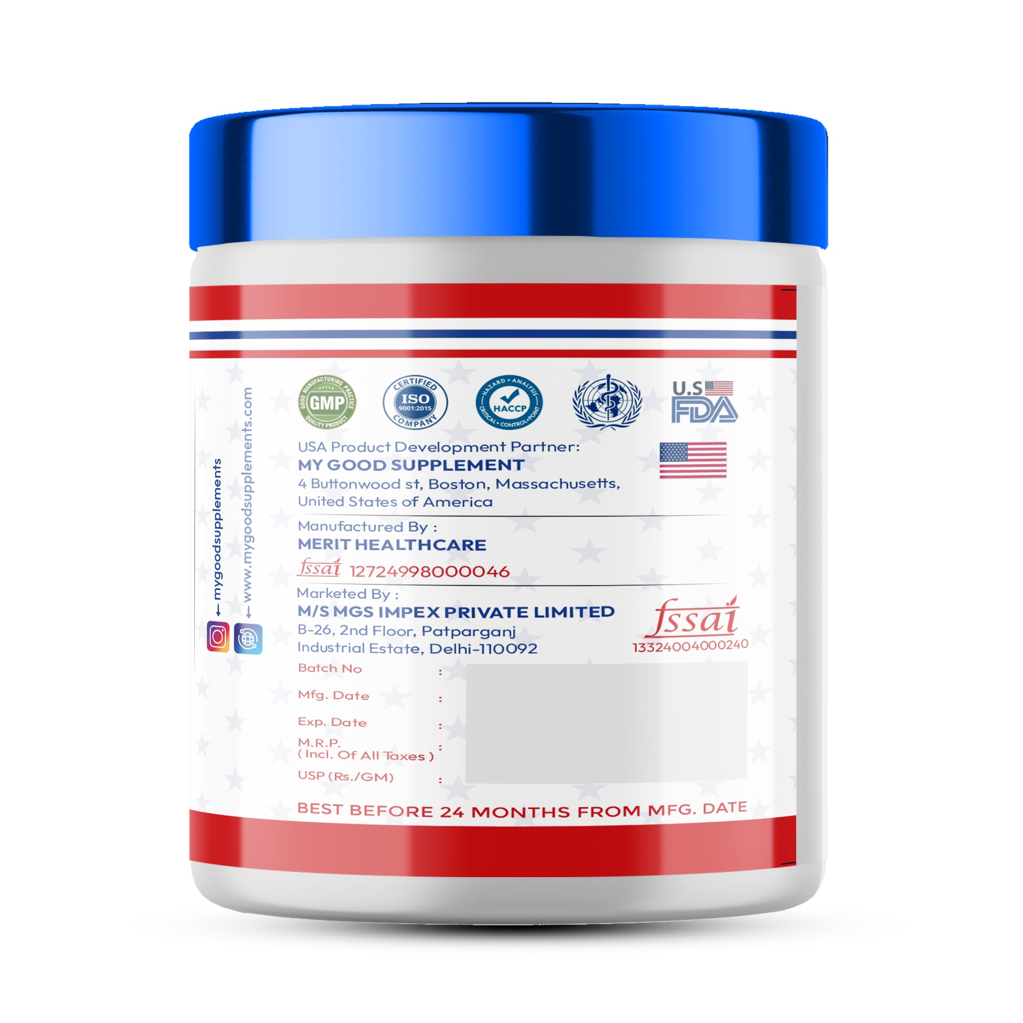 Glutamine 250GM Back