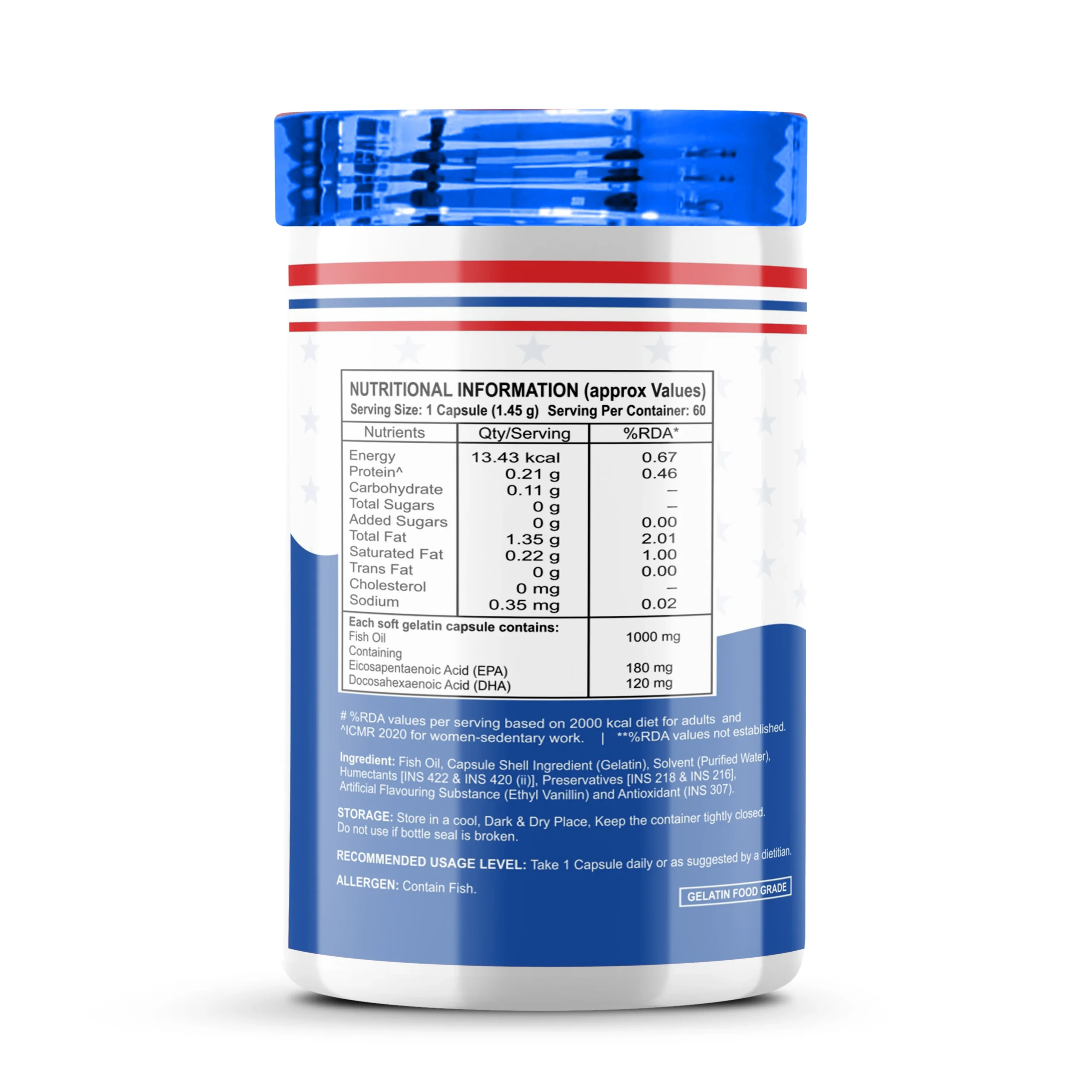 Omega Vital Fish Oil Nutritonal Fact